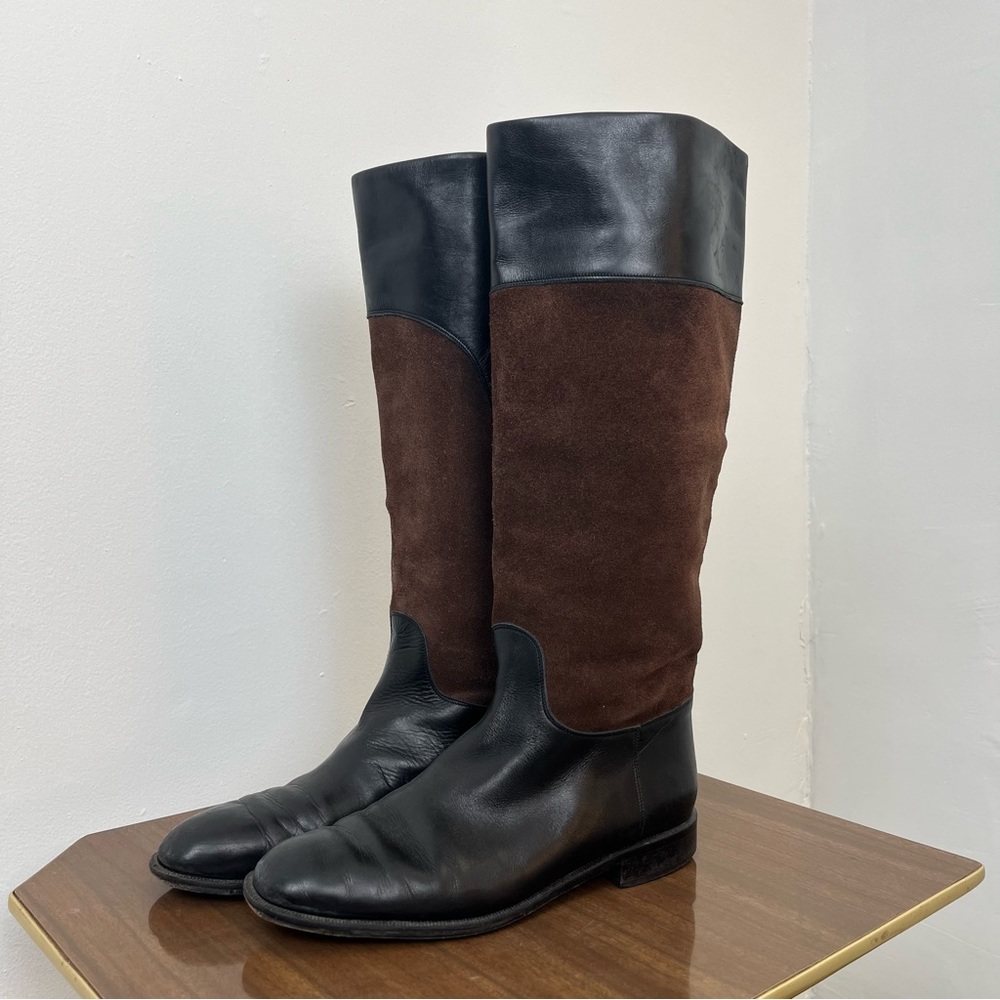 Leather and suede saks fifth Avenue knee high boots